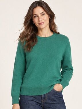 Hudson’s Bay Cashmere Teal Crewneck Sweater Size L